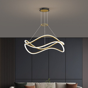 Nordic Minimalist Modern Design Chandelier for Living Room Bedroom <b>Dining</b> Table AC Power Unique Simple Lines <b>Lighting</b> - Product Image 2