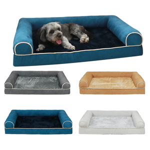 Wholesale Luxury Orthopedic Pet <b>Sofa</b> Large <b>Dog</b> Couch Mat with Anti-Slip Bottom Waterproof Faux Fur and Fiber Soft Beds - Product Image 1