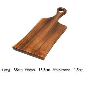 Grande <span class=keywords><strong>planche</strong></span> à découper <span class=keywords><strong>ronde</strong></span> en <span class=keywords><strong>bois</strong></span> de sapele massif d'acacia et noyer de 1.5 <span class=keywords><strong>cm</strong></span> d'épaisseur pour légumes, fruits, pizza, steak et pain - Product Image 4