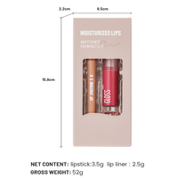 Ensemble de lèvres personnalisées: Crayon à lèvres mat avec rouge à lèvres repulpant brillant, kit de maquillage hydratant de marque privée