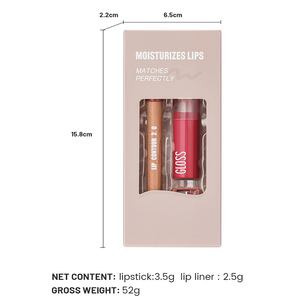 Custom Lip Combo Set: Matte <strong>Lipliner</strong> with Glossy <strong>Plumping</strong> Lipstick, Private Label Moisturizing Makeup Kit - Product Image 6