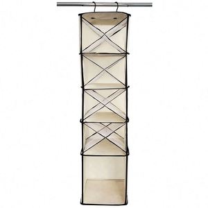 Placard suspendu organisateur étagères de rangement pour placard 5 étagères poches latérales hauteur réglable marche ou pépinière/enfants/RV/camping-car/dortoir - Product Image 6