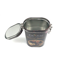 Boîte en fer blanc personnalisée de qualité alimentaire pour biscuits avec impression CMYK et trous de verrouillage pour un scellage sécurisé, modèle SX-122 pour marque