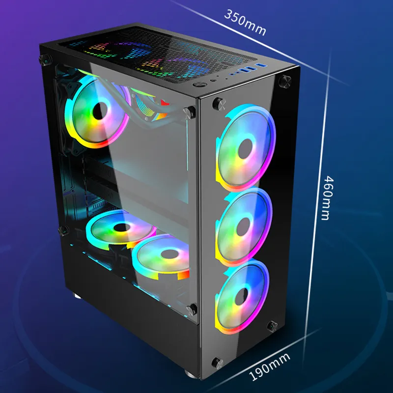 Lovingcool Offre Spéciale Mid Tower Gamer PC Cabinet Verre Trempé USB3.0 ATX/Micro-ATX/ITX RGB Ventilateur De Refroidissement Gaming PC Case