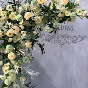 Arc floral Triangle artificiel fleurs suspendues décoration de fond de mariage Portable pliable mousse plastique de soie pour mariage - Product Image 4