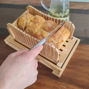 Bamboo <b>Bread</b> Slicer With Stainless Steel <b>Knife</b> 8-9.9 In For Household And Commercial Use - Product Image 5