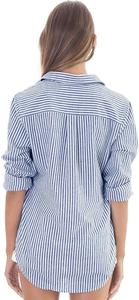 Women's Striped Casual Long Sleeve Button-Down <strong>Shirt</strong> Sexy <strong>Plus</strong> <strong>Size</strong> Blouse - Product Image 6
