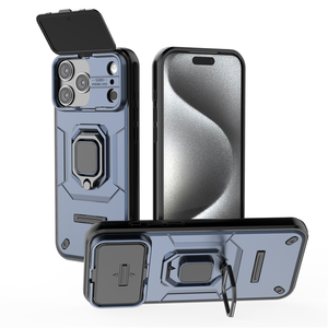 Coque de protection antichoc en TPU et PC avec fenêtre coulissante et anneau rotatif invisible pour <span class=keywords><strong>iPhone</strong></span> 13 <span class=keywords><strong>14</strong></span> 15 16 17 - Product Image 1