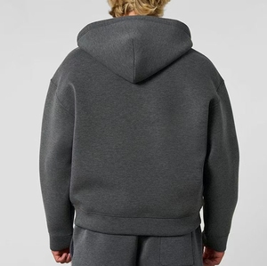 Sweat à <span class=keywords><strong>capuche</strong></span> oversize à fermeture éclair, style streetwear, logo personnalisé OEM, haute qualité, 420 GSM, lourd, coupe ample, pour homme - Product Image 3