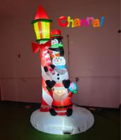 Panneau de rue gonflable éclairé de pingouin de Noël-modèle d'air pliant pour les décorations de fête extérieures de patio de jardin de vacances