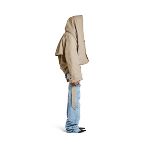 Capospalla da <span class=keywords><strong>donna</strong></span> con cappuccio corti Casual alla moda stile ampio <span class=keywords><strong>Trench</strong></span> con cintura in vita - Product Image 3