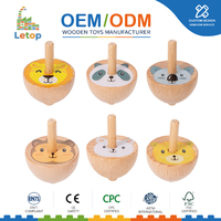 Toupie en bois Montessori pour la coordination œil-main et la motricité fine, gyroscope anti-stress, kit éducatif pour tout-petits sur le thème des animaux et des fruits