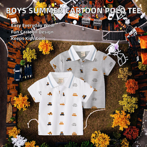 Camiseta de Verano 2026 para Niños, Cuello Alto, Manga Corta, Estampado de Dibujos Animados, 100% Algodón Transpirable, Moda Infantil - Product Image 2