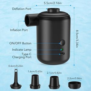 Pompe à air électrique compacte pour gonflage rapide et dégonflage rapide pour flotteurs de piscine, équipement de camping, jouets gonflables, sacs sous vide - Product Image 2