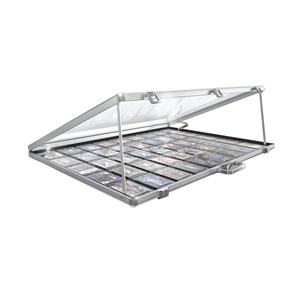 Grande vitrine d'exposition pour cartes argentées, cadre d'affichage portable en aluminium pour cartes de collection et gradées avec serrures - Product Image 1