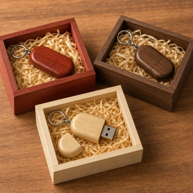 Oval Wooden USB Flash Drive 2GB 8GB 16GB 32GB 64GB 128GB Keychain Custom Logo Wholesale