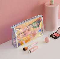 Tas Kosmetik Mini Holografik PVC Personalisasi, Tas Rias, Kotak Kecantikan, Tas Makeup, Tas Kosmetik