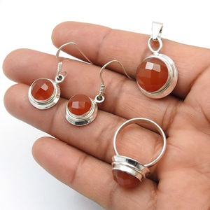Pendientes de plata 925 con piedras preciosas de cornalina roja Natural, conjuntos de colgantes de lujo, pendientes de boda, colgantes de plata 925 antiguos, joyería fina - Product Image 4