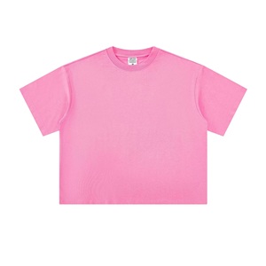 T-shirt personnalisé 240G en mélange de coton lourd (71-80%) OEM ODM, coupe oversize unisexe, col rond, manches courtes, vierge, avec logo - Product Image 4