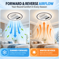Ventilateur de plafond sans pales en métal moderne silencieux de style nordique avec lumière, télécommande, moteur AC, 60 pouces