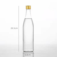 Bouteille de vin en verre transparent en gros avec bouchon à vis en aluminium, logo personnalisé, bouteille vide pour spiritueux et liqueurs, emballage pour boissons et vins