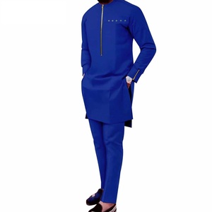 Tenues de haute qualité en deux pièces pour hommes, costume africain pour hommes, ensemble pantalon et chemise pour hommes, designs de vêtements traditionnels africains - Product Image 1
