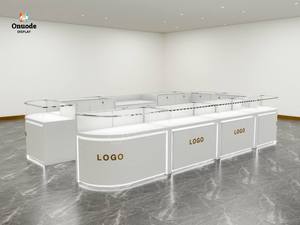Custom Luxury Jewelry Showcase Elegant Glass Display Counter Retail Kiosk Furniture for Shopping Mall Jewelry Store - Product Image 5