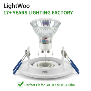 Marco para Foco MR16, Carcasa para Lámpara GU10, Base Empotrada en el Techo, Metal Plateado Pulido, Downlight para Villa, Luz LED GU10 de 3.5w - Product Image 2