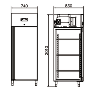 Réfrigérateur-congélateur vertical à température unique, refroidissement par air, acier inoxydable, sans givre, commande numérique, pour <span class=keywords><strong>bar</strong></span> - Product Image 6