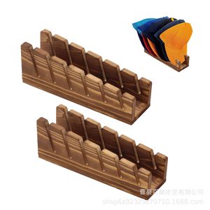 Wooden <b>Hat</b> Rack 6 Tier Desktop Storage Organizer For Baseball Caps Sun <b>Hats</b> Display <b>Stand</b> - Product Image 3