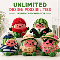 2027 OEM ODM Fabricant de jouets en peluche personnalisés, conception de personnage mascotte pastèque, logo personnalisé, animal en peluche, cadeau promotionnel