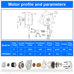 RB 14PM4809 7W 7,5 ° Generador de imanes permanentes <span class=keywords><strong>Motor</strong></span> eléctrico de bajo par con <span class=keywords><strong>motor</strong></span> de 48V Pms para impresora de 3,75 V Dc - Product Image 4