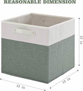 Boîtes de rangement en tissu de lin avec poignées, pliables, pour l'organisation des placards, des tiroirs et de la maison - Product Image 2