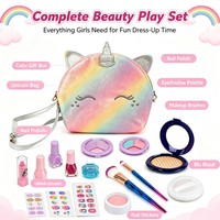 Kit de Maquillage Populaire 2026 pour Enfants, Trousse de Nail Art Idéale pour Petites Filles, Coffret Maquillage avec Ombres à Paupières et Jouets, Sac à Main Adorable