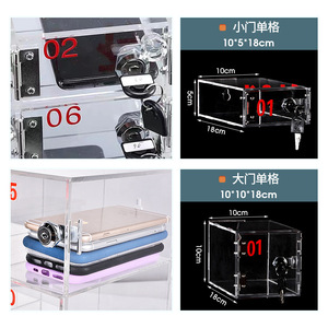 Gabinete de Almacenamiento para Teléfonos Móviles Xinlongfei de Acrílico, 4 Niveles, con Cerradura, Montado en la Pared, Transparente, para Uso de Empleados de Oficina - Product Image 2