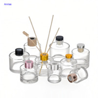 Flacon diffuseur de parfum cylindrique en verre transparent de luxe, vide, rond, avec bouchons à vis, 50ml, 100ml, 120ml, 150ml, 200ml