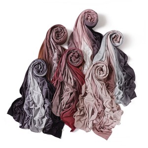 Pañuelos Hijab de punto jersey modernos y a la moda, pañuelos para la cabeza musulmanes elásticos con estampado, chales Hijab de jersey - Product Image 5