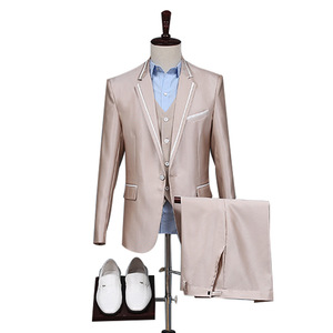 <span class=keywords><strong>2022</strong></span> primavera nuevos hombres de un solo pecho frente plano Slim Fit de tres piezas de negocios profesional traje Formal <span class=keywords><strong>novio</strong></span> estilo coreano - Product Image 5