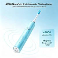 Brosse à dents orthodontique de couleur vert clair, brosse à dents électrique sonique, design moderne, nettoyage des dents, diverses fonctions avec 5 modes de fonctionnement