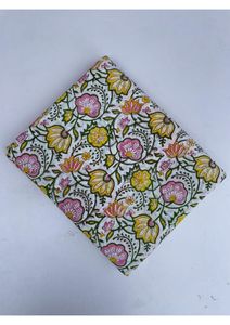 Tela de Algodón 100% Orgánica con Estampado Floral a Mano de Jaipur, India, Técnica de Tejido Peinado, Estilo Moderno, Lavable, para Uso Textil en el Hogar - Product Image 2