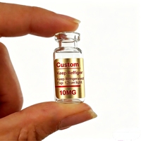 Autocollants en vinyle imperméables autocollants personnalisés pour étiquettes de flacons de peptides de 2 ml, 10 ml, 15 ml pour l'emballage de poudre de peptides bruts cosmétiques