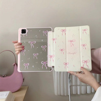 Étui de protection pliable à trois volets Ins Wind Pink Bow pour iPad Pro 11/10/10.5, finition miroir, housse pour tablette
