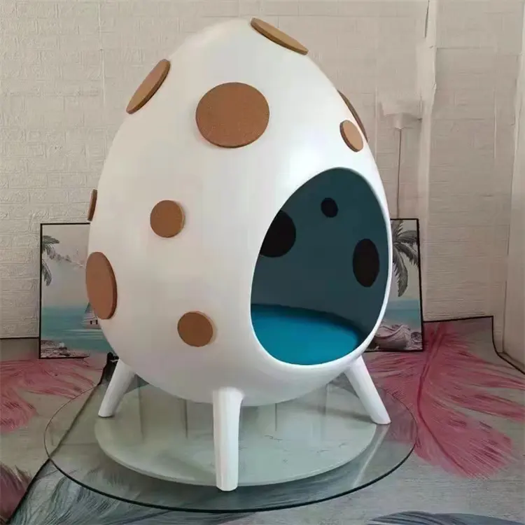 Fiberglass Plastik Kursi Telur Rekreasi Rumah Kreatif Disesuaikan Cangkang Telur Patung Mall Taman Hiburan Ornamen