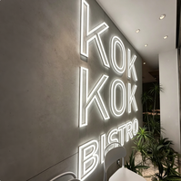 Letras de Canal con Iluminación Frontal Personalizadas para Interiores, Letrero 3D de Acero Inoxidable con LED para Logotipo de Tienda o Pared