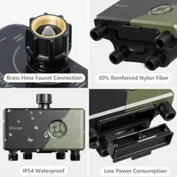 Programmateur d'arrosage WiFi Diivoo Garden en plastique, 3/4 zones, contrôleur de systèmes d'irrigation automatique avec fonction de report de pluie et arrosage manuel DI-WT13W