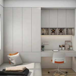 Ensemble de chambre à coucher convertible moderne et simple <span class=keywords><strong>en</strong></span> bois écologique avec lit coffre tatami intégré et <span class=keywords><strong>bureau</strong></span> - Product Image 2