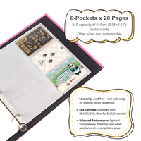 Hochwertiges Business-Branding Fotoalbum aus Karton mit individuellem Logo, Hardcover, 20 PP-Seiten, 6 Fächern, 3-Ring-Mechanik, Firmengeschenk