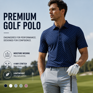 Polo de Golf Premium Personalizado para Hombre, Diseño de Puntos, Rendimiento que Absorbe la Humedad, Marca Privada, Polo Personalizado, Ropa Corporativa - Product Image 1