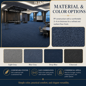Hotel <b>Carpet</b> Solid Colors Wall to Wall Plush Tufted Modern Style Living Room - Product Image 6