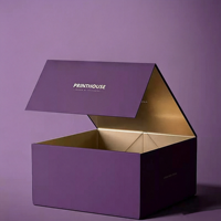 Boîte en carton solide de luxe, emballage en papier de style livre avec couvercle magnétique pliable en carton personnalisé, fait à la main
